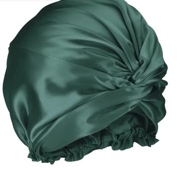 Blissy 100% silk bonnet: Emerald - Picture 2 of 4